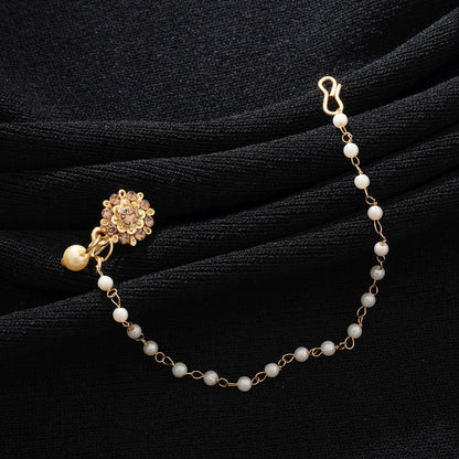 Goldfarbener Nasen-Nath, elegante, traditionelle Brautschmuck
