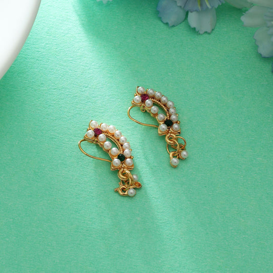Rani & grüne Marathi Nasen-Nath, traditioneller Brautschmuck