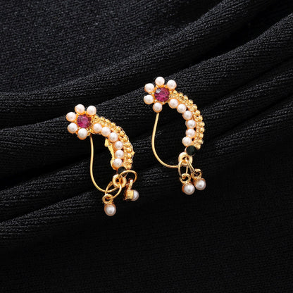 Rani- & Grüne Marathi Nasenring Elegante Ethnische Hochzeitsschmuck