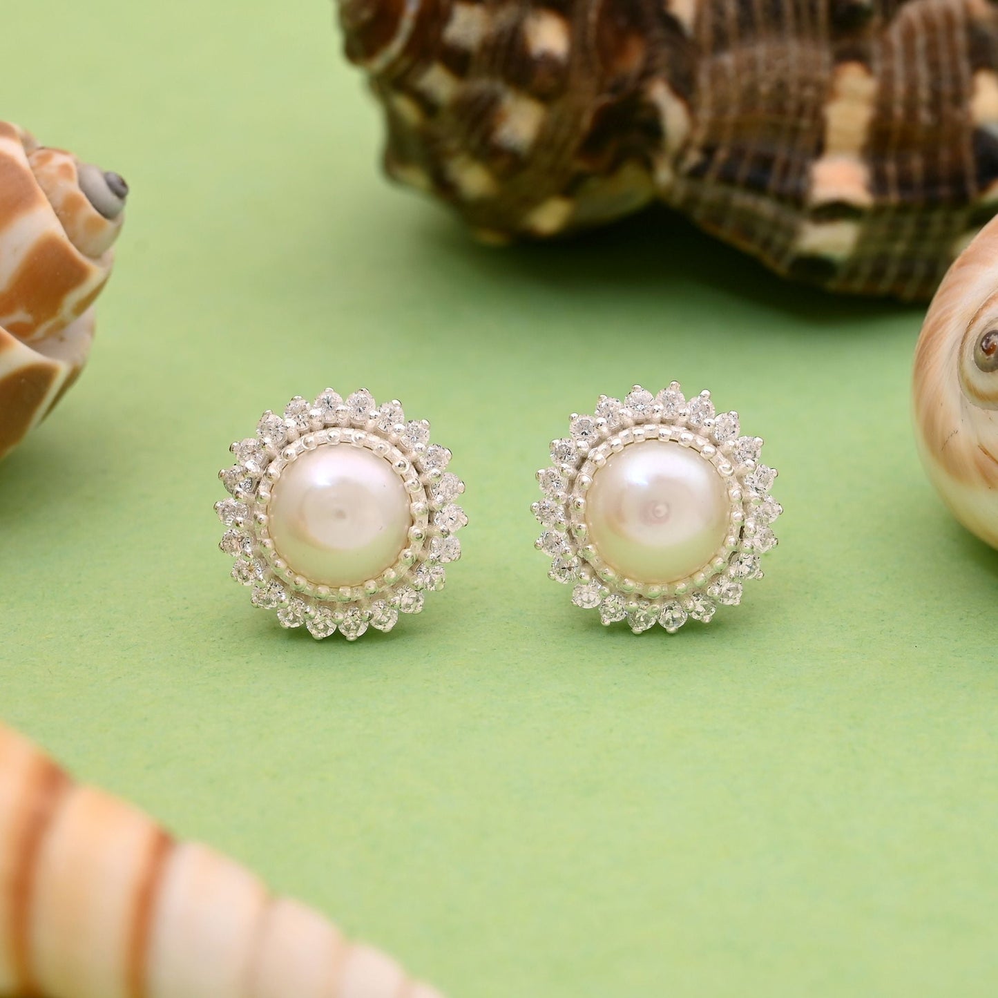 Silver Color 925 Silver Stud Earrings (OME101SLV)