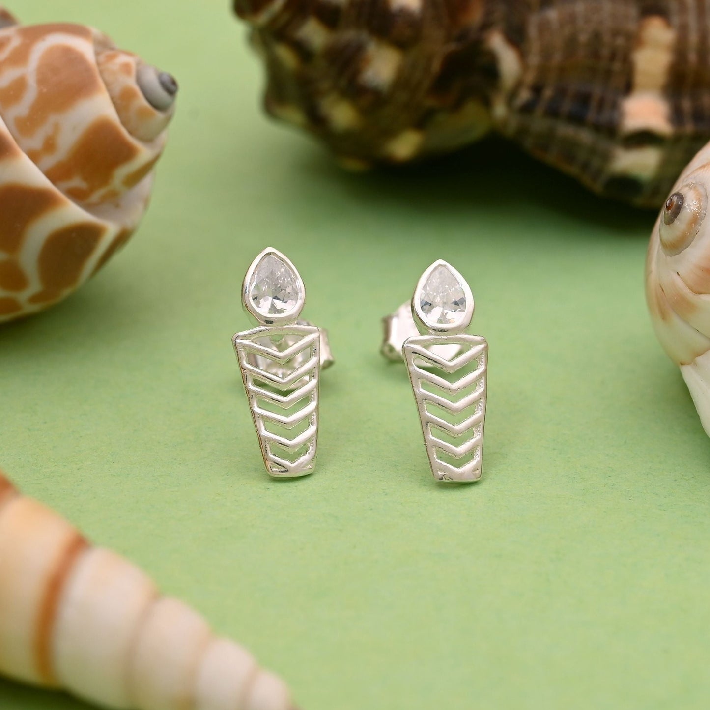 Silver Color 925 Silver Stud Earrings (OME108SLV)