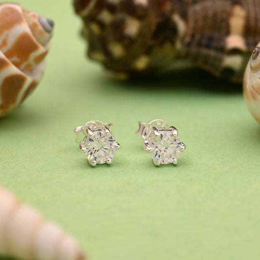 Silver Color 925 Silver Stud Earrings (OME109SLV)