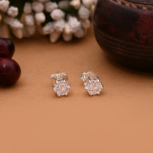 Silver Color 925 Silver Stud Earrings (OME109SLV)