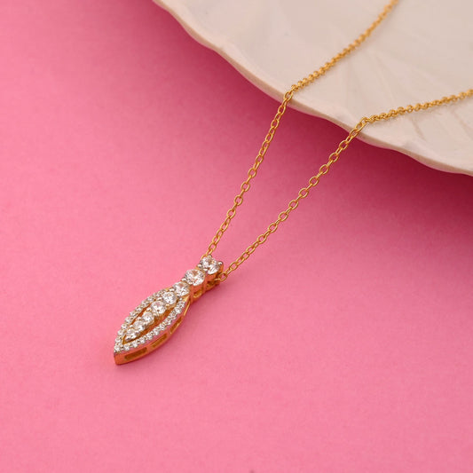 White Color 925 Gold Plated Silver Pendant (OMP111WHT)