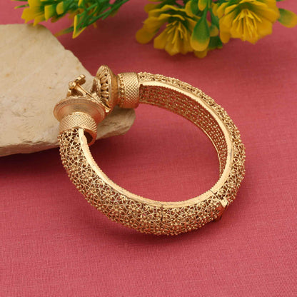 Gold Color Openable Polki Kada Bracelet