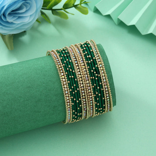 Assorted Color 12 Set Of Thread Bangle Size: 2.8
