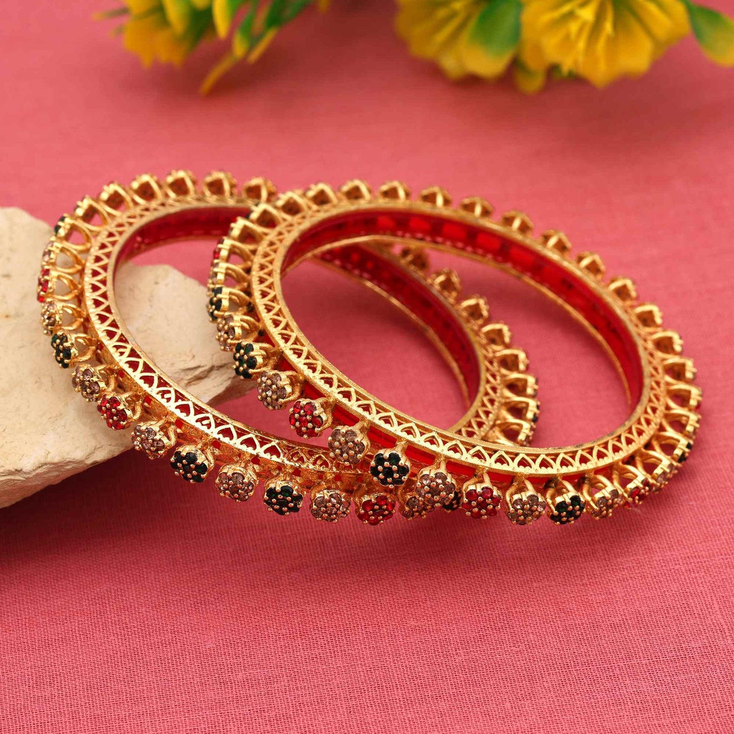 Multi Color Gold Plated Bangle
