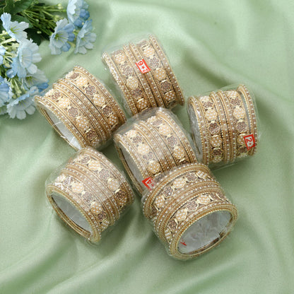 Goldfarbenes Armreif-Set, 6-teilig, Größe: (2 Sets à 2,2, 2 Sets à 2,4, 2 Sets à 2,6)