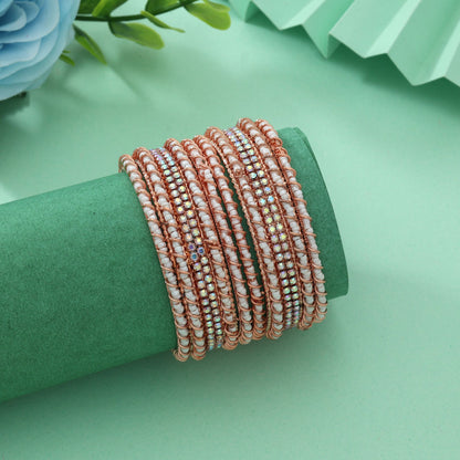 White Color 6 Set Of Bangle Size: (2 Set Of 1.12, 2 Set Of 1.14, 2 Set Of 2.0)