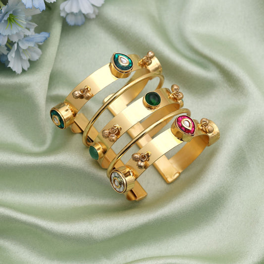 Gold Color Bracelet Designed For Graceful Ethnic Styling With A Luxurious Classic Aesthetic