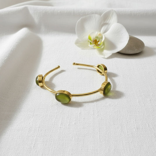 Mehendi Green Color Monalisa Stone Bracelets (PLKB117MGRN)