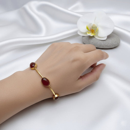 Maroon Color Monalisa Stone Bracelets (PLKB117MRN)