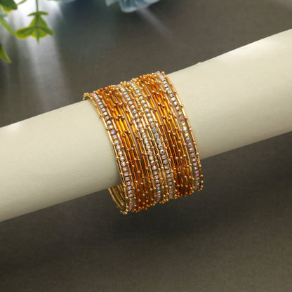 Assorted Color 12 Set Of Metal Bangles with Elegant Traditional Design for Fashion Wear Accessories