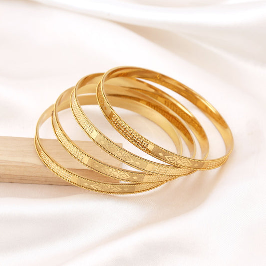 Gold Color 1 Set Of Fashion Bangle (PLKB126GLD)