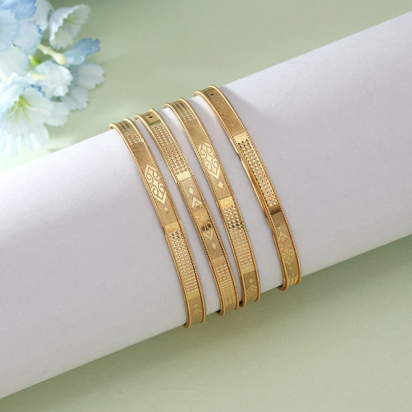 Gold Color 1 Set Of Fashion Bangle (PLKB126GLD)