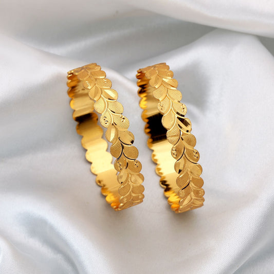 Gold Color 1 Pair Of Fashion Bangle (PLKB164GLD)