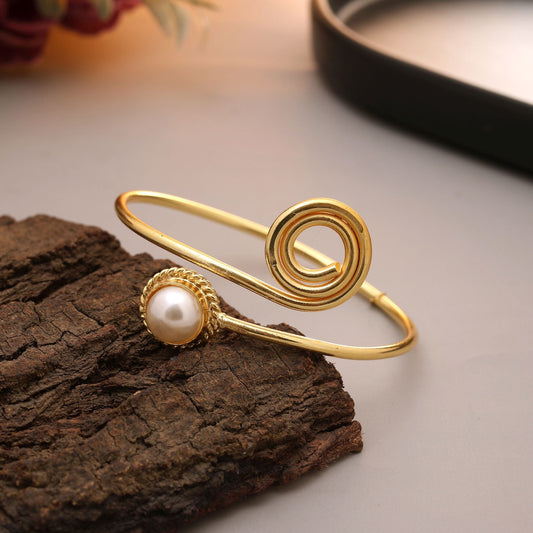 White Color Gold Plated Bracelet (PLKB166WHT)