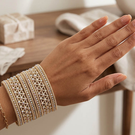 Gold Color 1 Set Of Fashion Bangle Size: 2.6