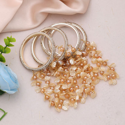 Gold Color 1 Set Of Fashion Bangle Size: 2.4 (PLKB172GLD-2.4)