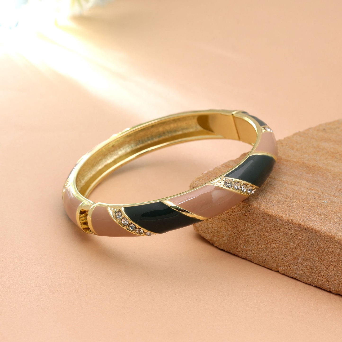 Peach Color Fashion Bangle with Beautiful Modern Designer Finish Style