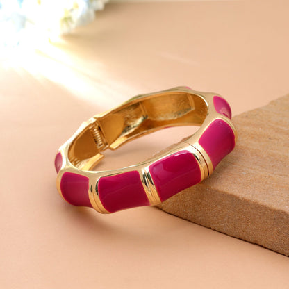 Pink Color Fashion Bangle Featuring Elegant Trendy Everyday Wear Design
