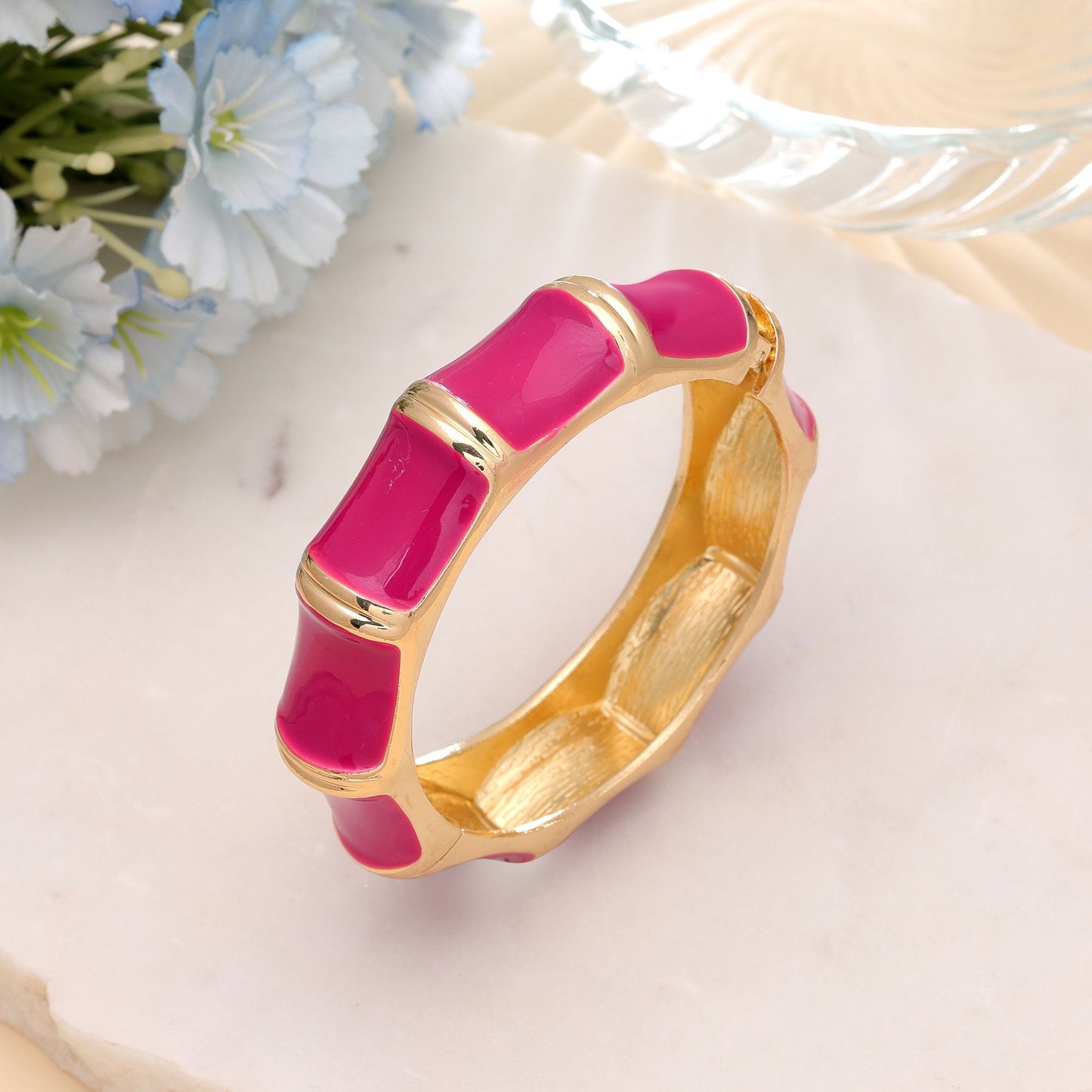Pink Color Fashion Bangle Featuring Elegant Trendy Everyday Wear Design