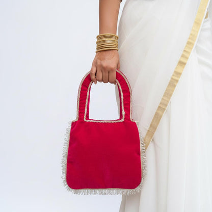 Rani Color Hand Bag Design Velvet Potli Bag (PTB101RNI)