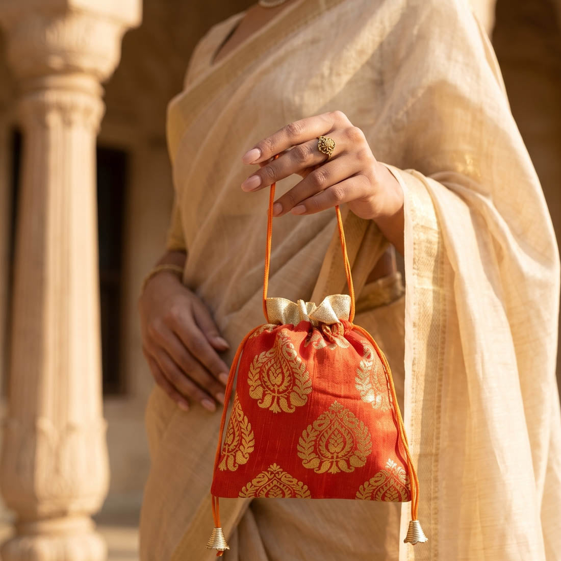 Orange Color 19 Pieces Potli Bags Combo