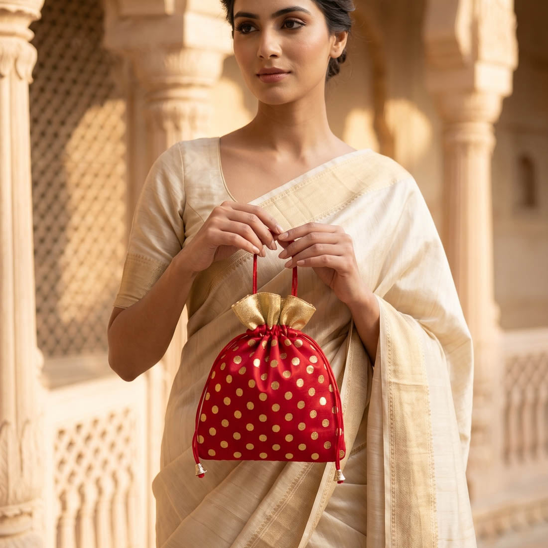 Red Color 10 Pieces Potli Bags Combo