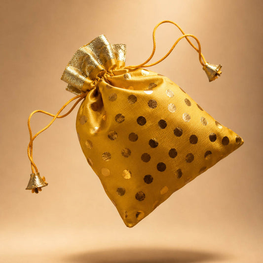 Yellow Color 10 Pieces Potli Bags Combo