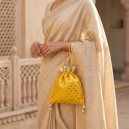 Yellow Color 10 Pieces Potli Bags Combo