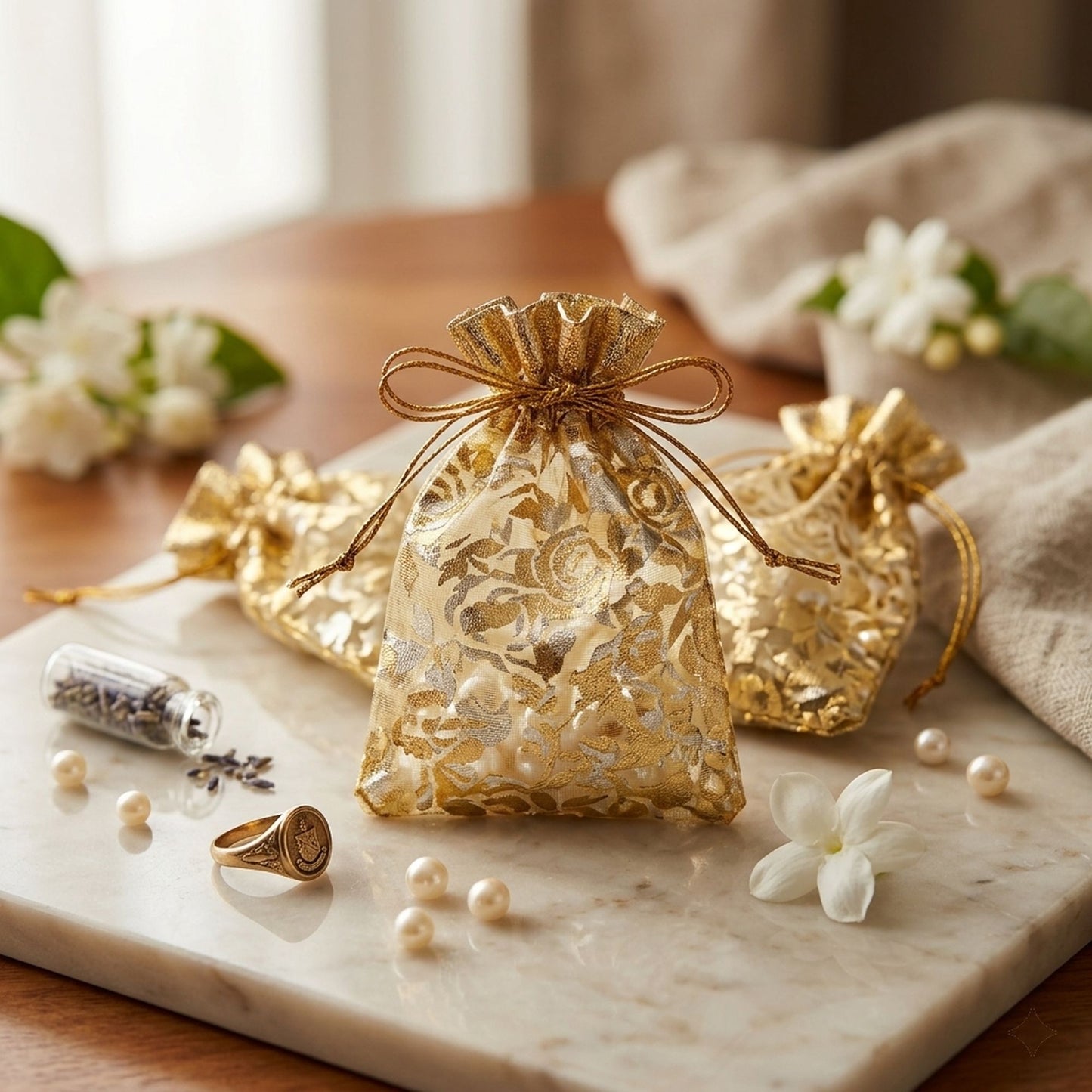 Gold Color 25 Pieces Potli Bags Combo
