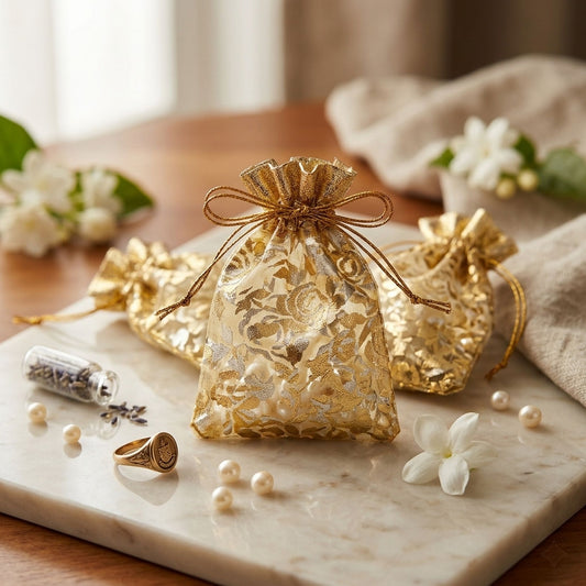 Gold Color 25 Pieces Potli Bags Combo