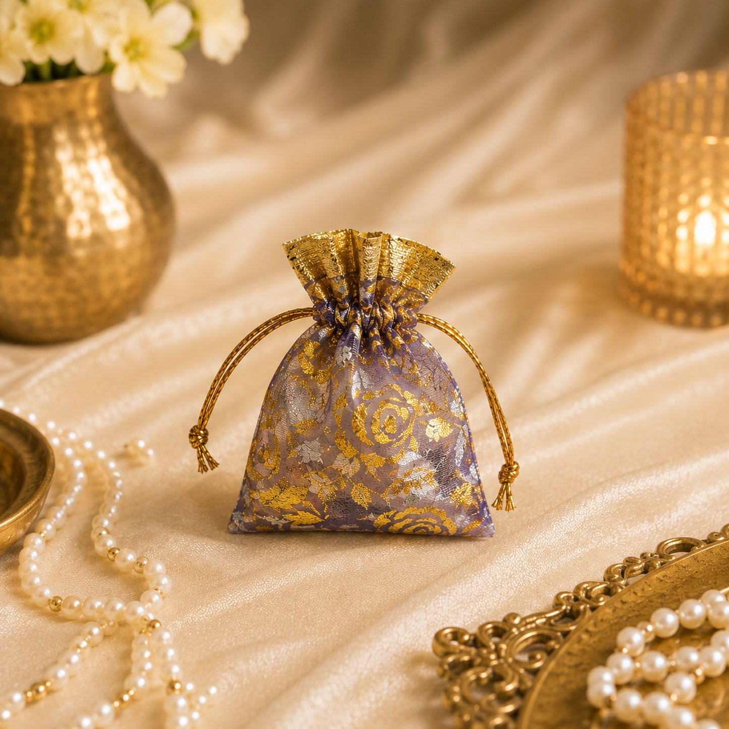Purple Color 25 Pieces Potli Bags Combo
