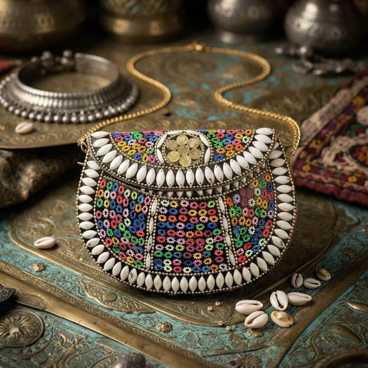 Heavy Carved Gold Color Metal Handmade Golden Clutch Bag For Women