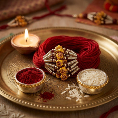 12 Pieces Combo Multi Color Om Design Religious Thread Rakhis with Sacred Spiritual Festival Appeal