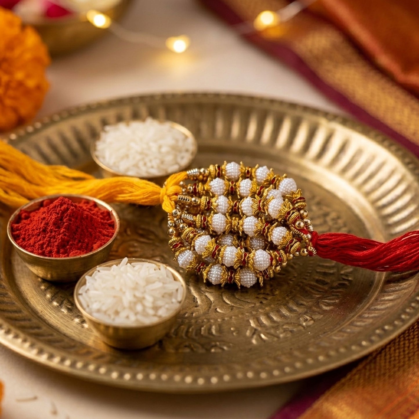 12 Pieces Combo Multi Color Designer Thread Rakhis with Attractive Festive Handmade Decorative Thread Pattern