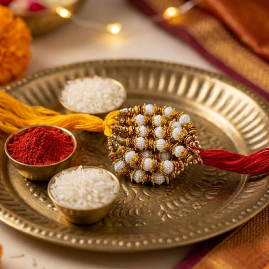 12 Pieces Combo Multi Color Designer Thread Rakhis with Attractive Festive Handmade Decorative Thread Pattern