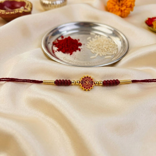 12 Pieces Combo Multi Color Om Design Religious Thread Rakhis Featuring Divine Symbol and Traditional Craftsmanship
