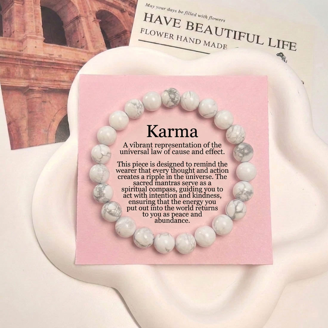 White Color Howlite Stone Bracelet