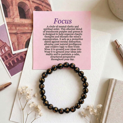 Schwarzes Om Mani Padme Hum Steinarmband