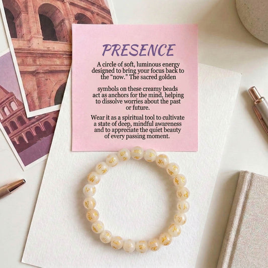 Rose White Color Om Mani Padme Hum Stone Bracelet