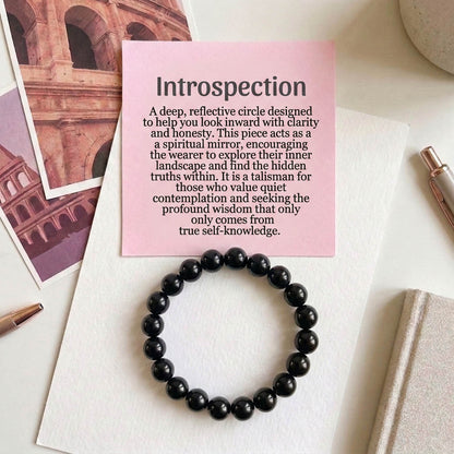 Schwarzes Obsidian-Natursteinarmband