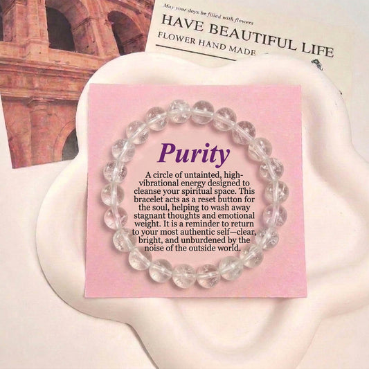 Weißer Klarquarz Natursteinarmband