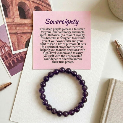 Lila Amethyst Armband mit runden Steinen