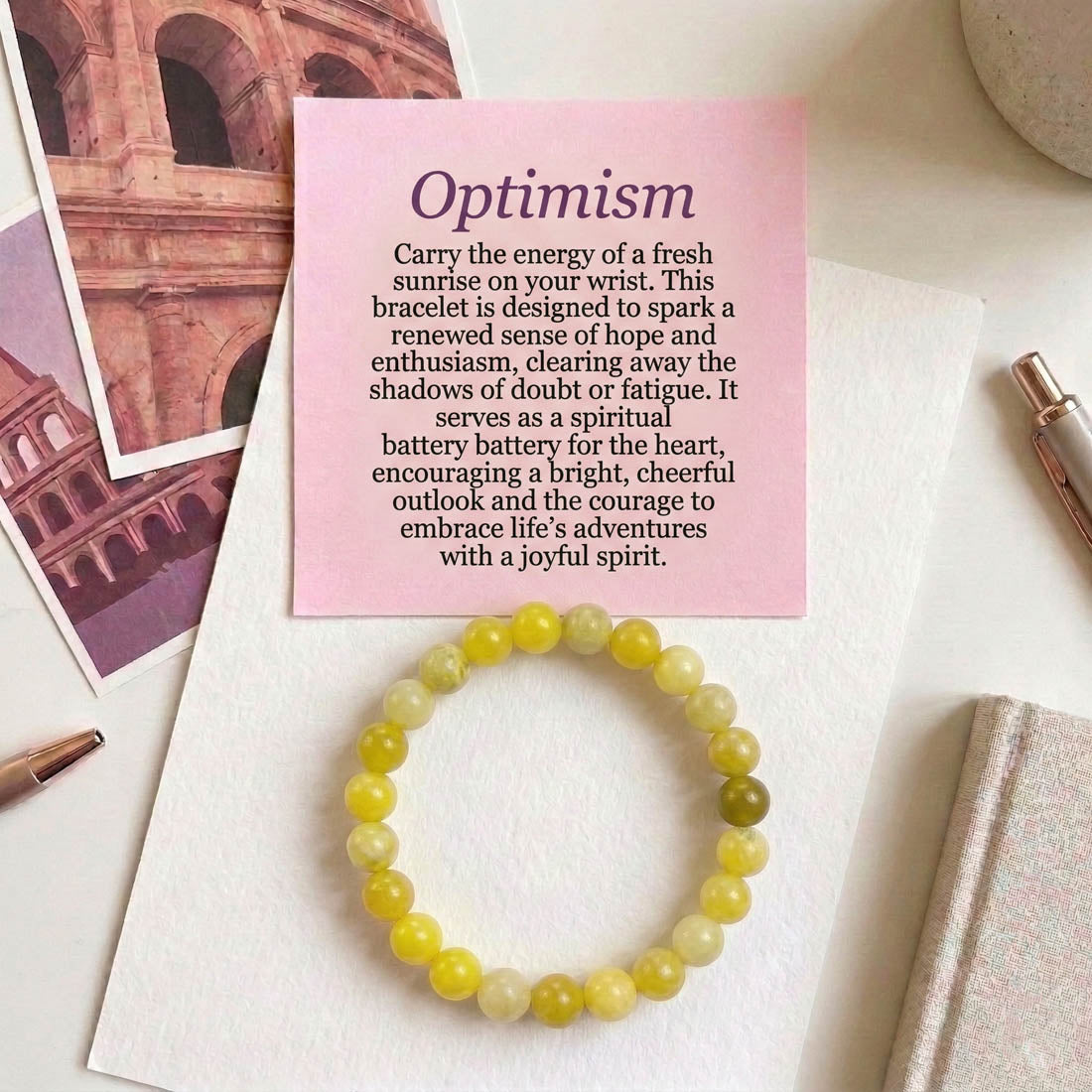 Yellow Color Serpentine Stone Bracelet