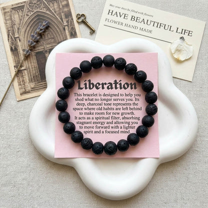 Armband aus schwarzem Lavastein