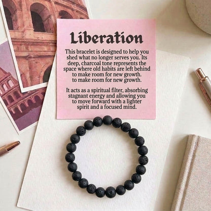 Armband aus schwarzem Lavastein