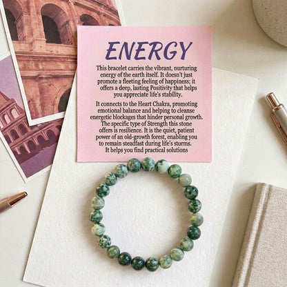 Green Color Tree Agate Stone Bracelet