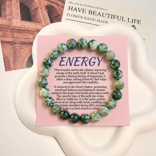 Green Color Tree Agate Stone Bracelet